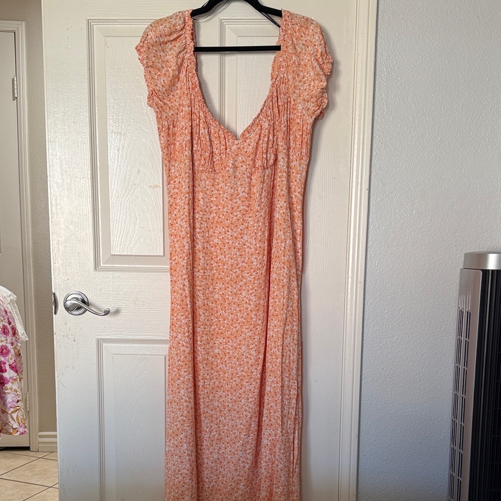 H&M Orange Floral Maxi Dress